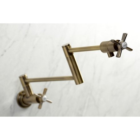 Kingston Brass KS4103ZX Wall Mount Pot Filler, Antique Brass KS4103ZX